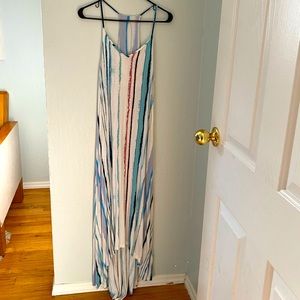 Multi-colored Maxi Dress with high-low details